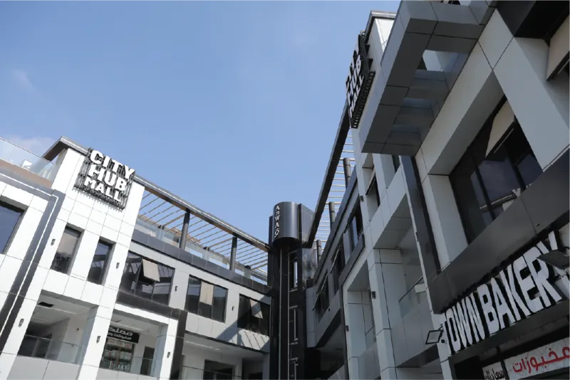 City Hub Mall premium commercial destination at golden hour